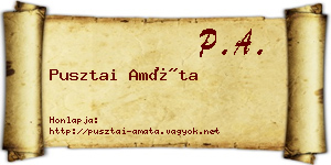 Pusztai Amáta névjegykártya